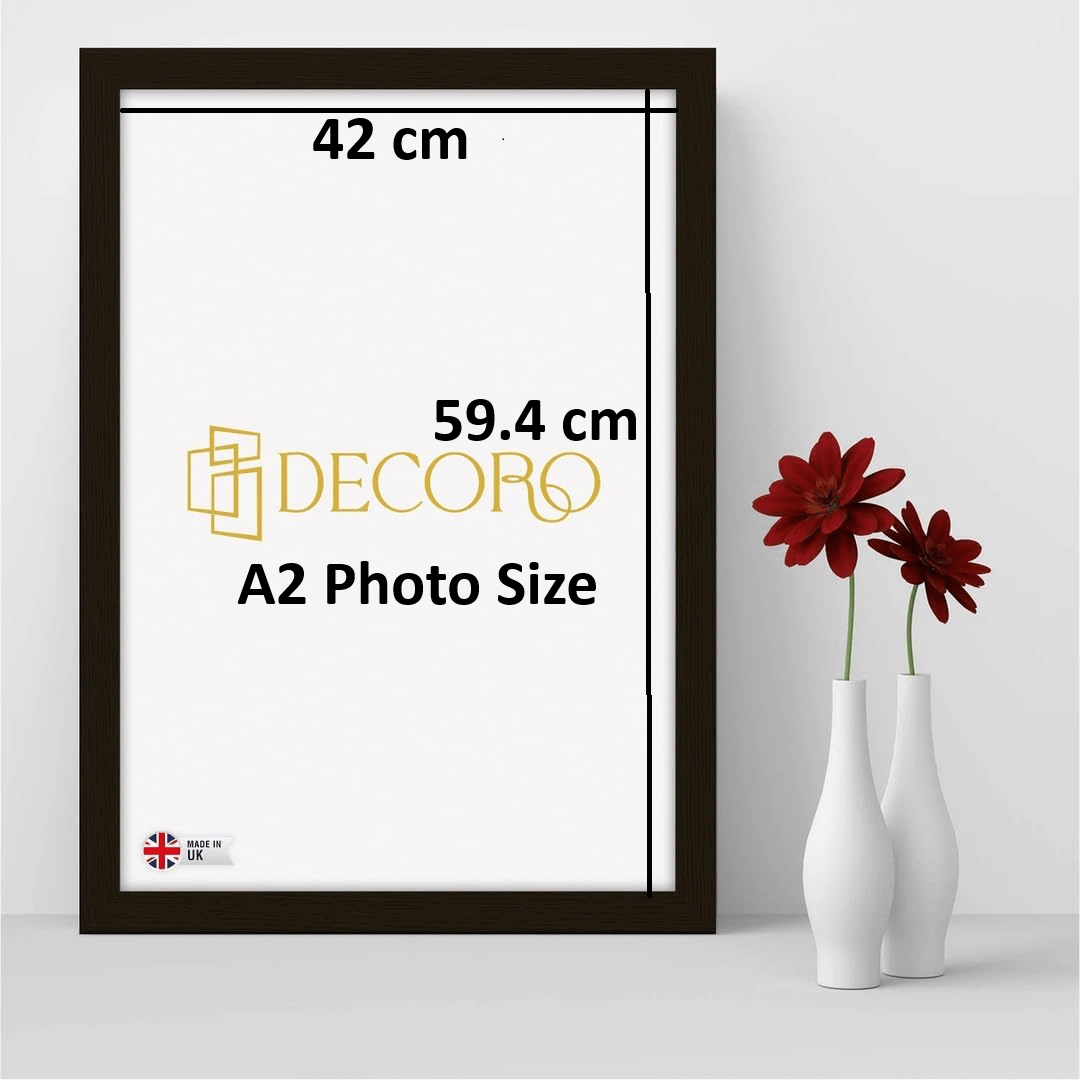 DECORO A2 Black Photo Frames,Picture Frame, Poster Frames, Black Photo Frame, A2 ( 42x59.4) cm Photo Frames, Picture Frame Wall Hanging Perfect Christmas Gift for Parents Kids Couples Friends and Family