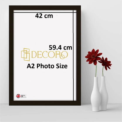 DECORO A2 Black Photo Frames,Picture Frame, Poster Frames, Black Photo Frame, A2 ( 42x59.4) cm Photo Frames, Picture Frame Wall Hanging Perfect Christmas Gift for Parents Kids Couples Friends and Family