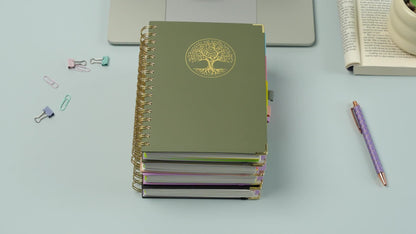 A5 Spiral Notebook with Dividers, 5 Subject Notebook with 300 Pages/150 Sheets 100GSM Lined Paper, No Bleed, 5 Project Notepad for Writing Note Taking, School Office Supplies, 14.7 X 21cm, Back to School