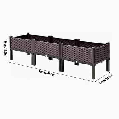 Raised Garden Bed, Self-Watering Planter Box, 119.89X39.88X36.07 cm, Easy to Assemble, Suitable for Growing Flowers, Herbs And Vegetables, Create a Neat Garden