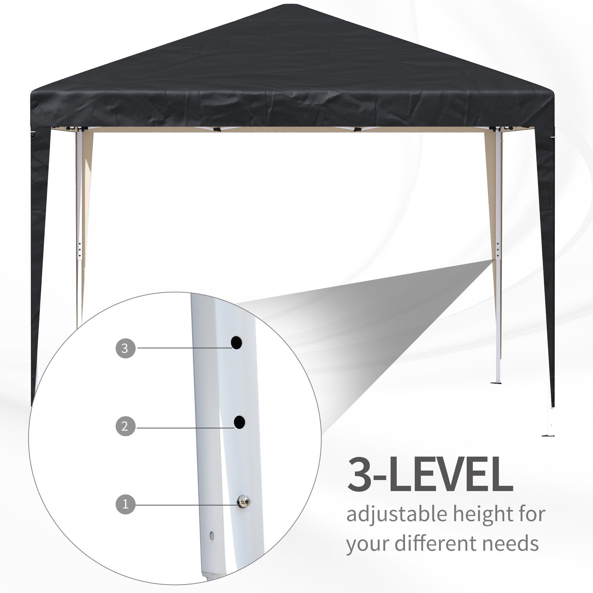 Pop Up Gazebo 3x3m Heavy Duty – Powder-Coated Steel Frame, Guy Ropes & Ground Stakes Included, Carrying Bag | Garden Party Tent & Marquee for BBQ, Wedding & Outdoor Events | White, Green or Grey