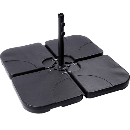 Set of 4 Outdoor Umbrella Cantilever Parasol Base Sand & Water Filled Weights by Crystals® (Square Shape Parasol Base)