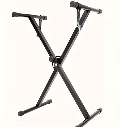 33-97cm Keyboard Stand with Locking Strap Adjustable X Frame Music Piano Keyboard Stand Portable Single Braced Electric Piano Stand with 7 Adjustable Height Positions Holds up to 20kg