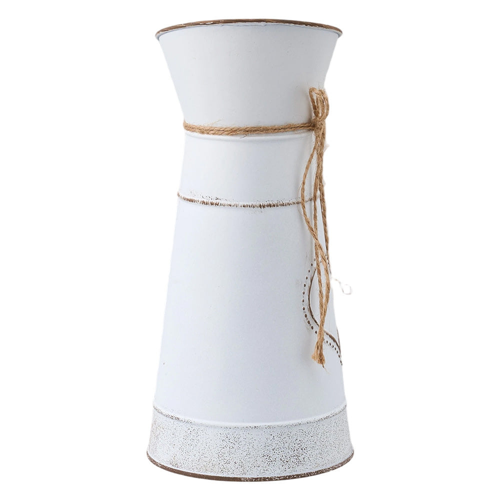 Rustic Metal Pitcher Vase with Heart Cut-Out Detail - dimensions detail 4
