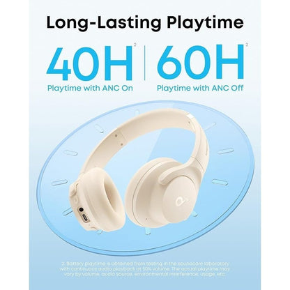 soundcore by Anker Q20i Hybrid Active Noise Cancelling Foldable Headphones, Wireless Over-Ear Bluetooth, 40H Long ANC Playtime, Hi-Res Audio, Big Bass, Customize via an App, Transparency Mode (Renewed)