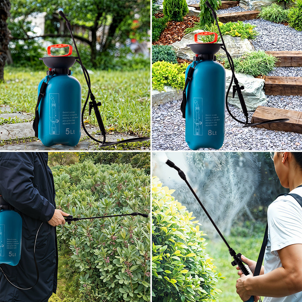 5/8L Garden watering air backpack portable lawn irrigation pressure sprayer available in green, red or blue