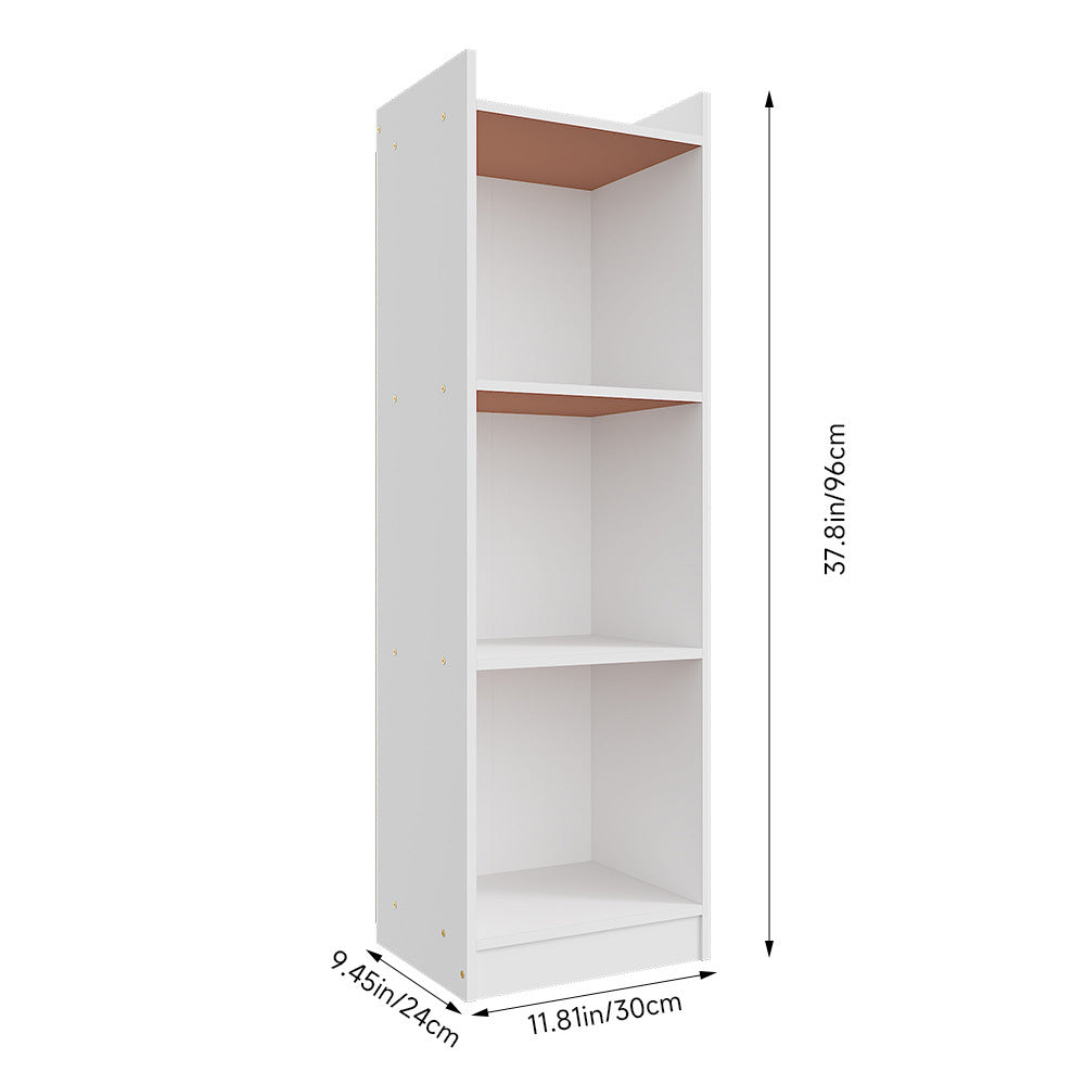 Modern White Wooden Bookcase – Tall & Skinny Bookshelf 2/3/4 Cube Shelves Shelving Storage Unit, Open Shelf Bookshelf For Office Living Room Bedroom Storage Organization