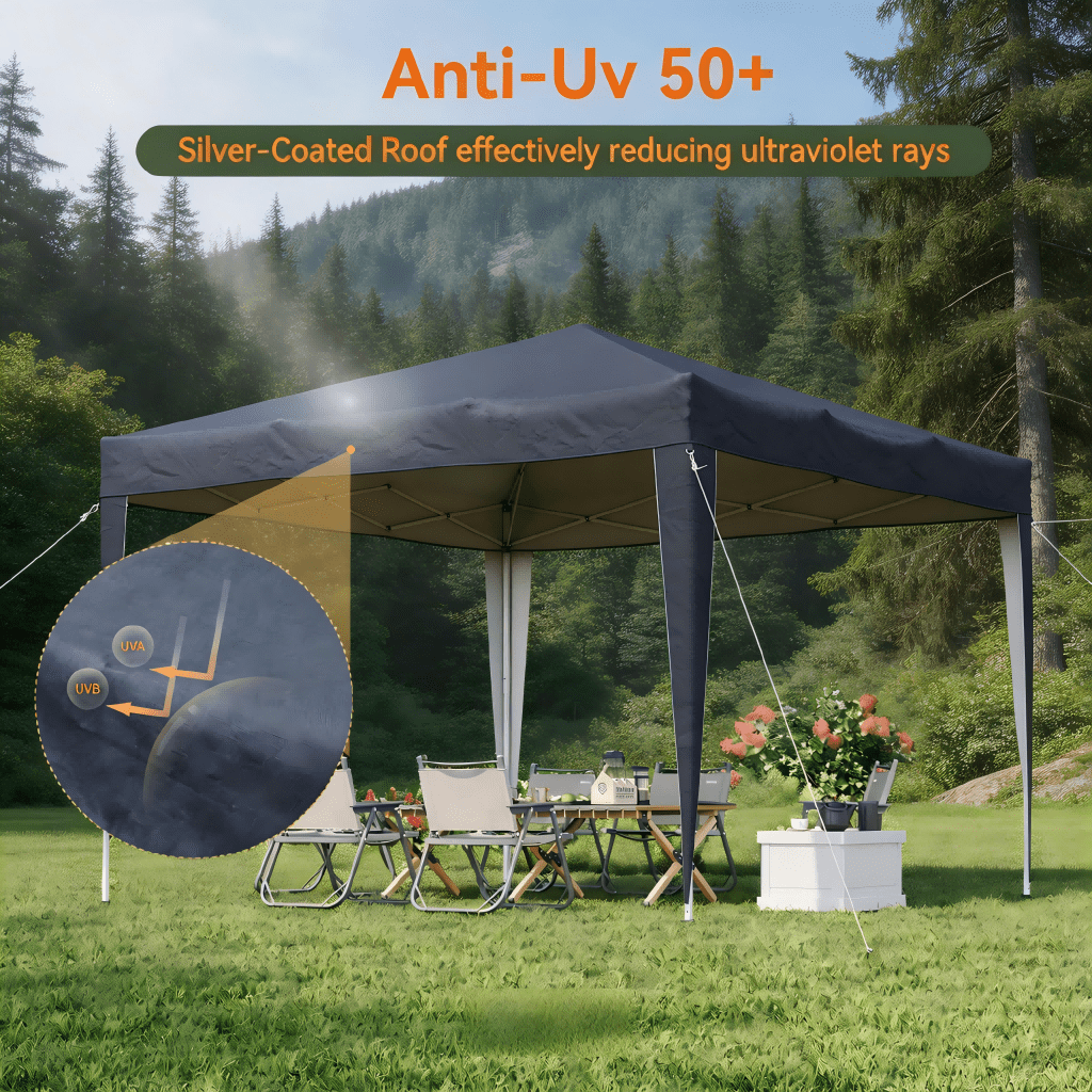 Instant Pop Up Gazebo 2x2m & 3x3m – One Person Setup, UPF50+ UV Protection, Steel Frame Outdoor Canopy Tent for Garden, Party, Market & Camping UK