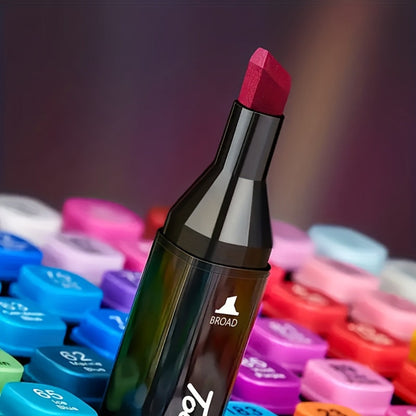 178-Colour Dual-Tip Art Marker Set with Drawing Book – Professional Sketch Illustration Markers Gift Box or Cloth Bag for Artists Adults & Christmas Gift