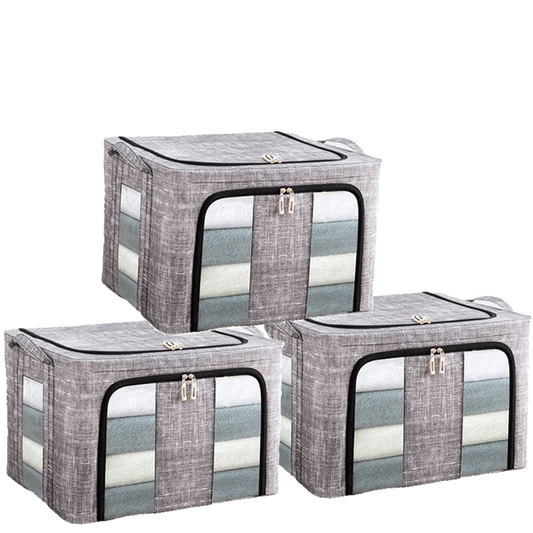 3 Pack 70 L Three-Ply Fabric Foldable Storage Bags, & Largefor, Shoes, Blankets, Bedding and Duvet