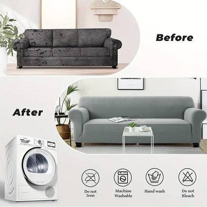 1pc Stretchable Spandex Elastic Sofa Cover – 1, 2, 3 Seater Polyester Spandex Furniture Protector, Anti-Slip Grip & Pet-Friendly, Machine Washable, Perfect for Living Room & Home Decoration