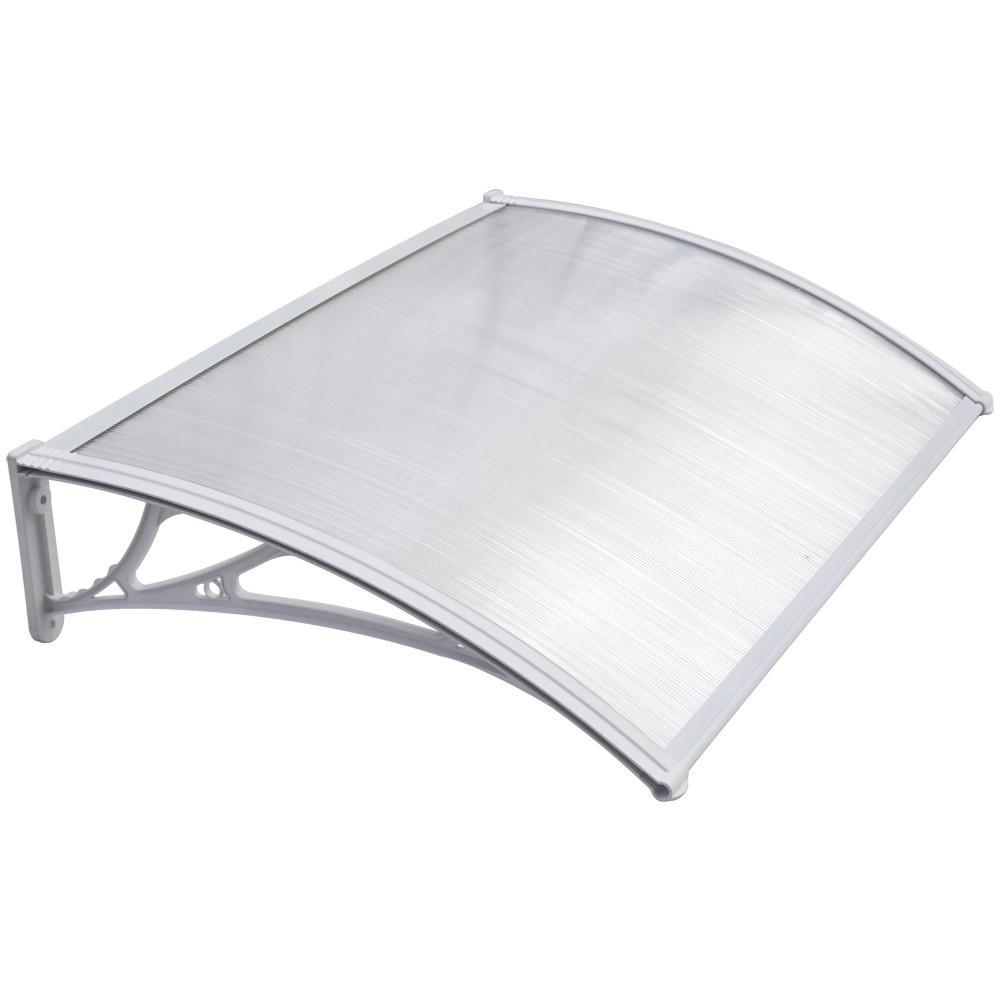 Costoffs Door Canopy, Door Awning Shelter, Outdoor Awning Canopy, Window Rain Shelter, Front Door Awning Window Outdoor Rain Shelter Cover for Garden Door Porch, Roof, Patio, 120 x 76 cm, Black/White
