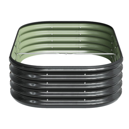 Galvanized Planter Garden Boxes Outdoor, Oval Large Metal Galvanized Raised Garden Bed for Vegetables, 2 Sizes 2 Colours Available