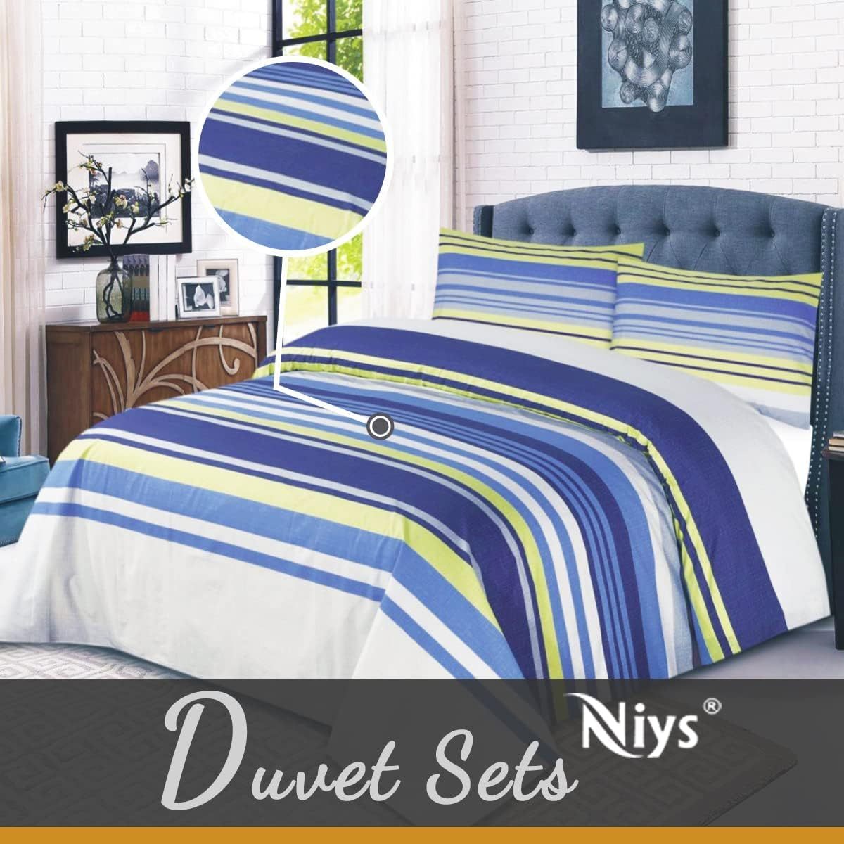 NIYS Bedding Duvet Cover Set in Single, Double and King Size with pillow cases
