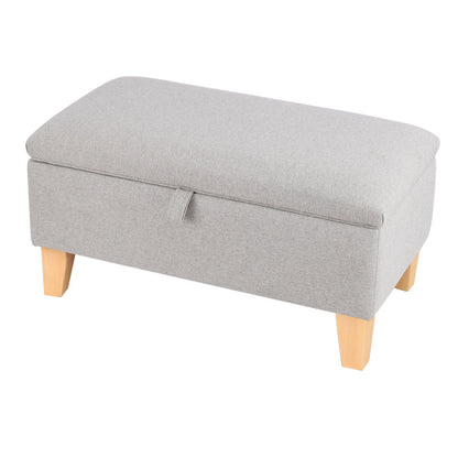 Linen Padded Storage Stool Ottoman Storage Box Footstool Living Room Bedroom Hallway Shoe Stool Footrest