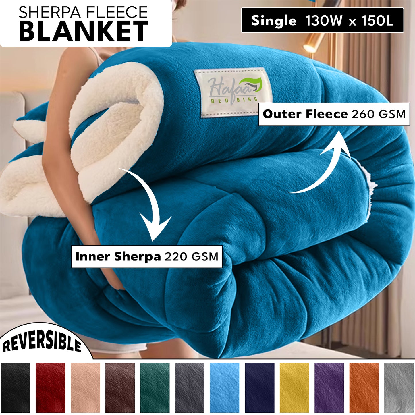 Soft Cozy Sherpa Blanket, Double-Sided Throw Blanket, Contemporary Design, Warm Throw for Couch, Bed, Office and Travel, Versatile All-Season, Perfect Holiday Gift