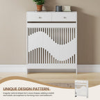 Radiator Cover with 78cm, 109cm, Wood, White MDF Drawers Storage Modern Contemporary