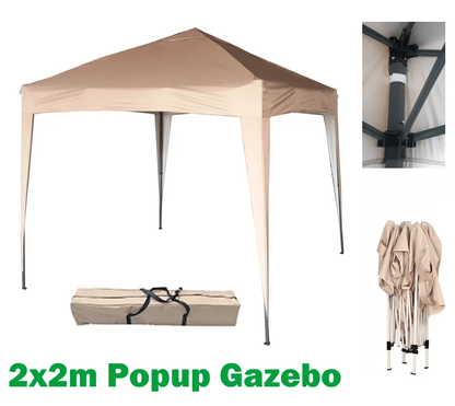 2x2m Pop-up Gazebo Waterproof Outdoor Garden Marquee Canopy No Sides