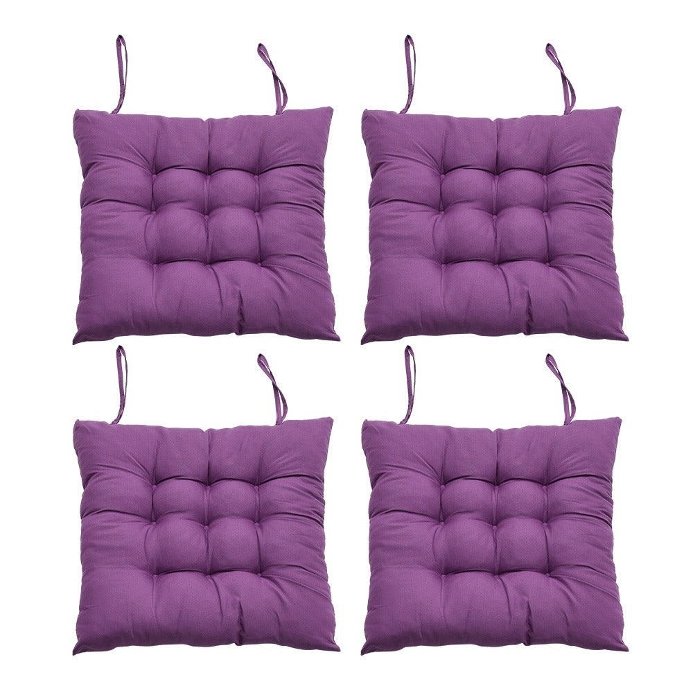 Seat Cushion Pads 4 Pack 40x40cm – Solid Colour Comfort Chair Pads for Office, Dining & Home, Prolonged Sitting Support in Purple & Dark Blue