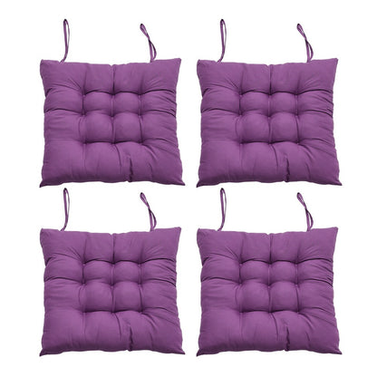 Seat Cushion Pads 4 Pack 40x40cm – Solid Colour Comfort Chair Pads for Office, Dining & Home, Prolonged Sitting Support in Purple & Dark Blue