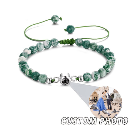 Customized Personalized Frosted Stone Photo Projection Bracelet, Customized Photo Projection Bracelet Festival Gifts