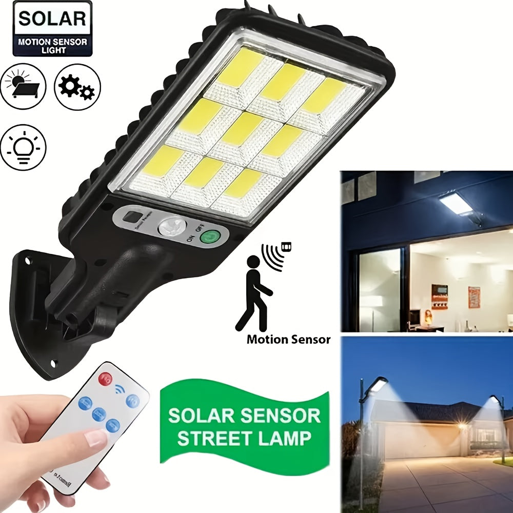 LECLSTAR Solar Street Lights, 1/2/4/6-Pack Solar Motion Sensor Lights, Solar Motion Sensor Wall Lights, 108 COB LEDs, IP65, 3 Lighting Modes, Rechargeable Lithium Battery, for Outdoor Garden, Garage, Yard, Backyard, Patio, Porch