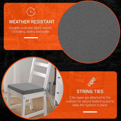 Chair Cushions with Ties for Indoor & Outdoor Use – Comfortable Seat Pads for Dining Chairs, Garden, Patio, Balcony & Café Furniture – Durable Polyester Fabric, Soft Support & Easy Care Design