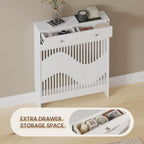 Radiator Cover with 78cm, 109cm, Wood, White MDF Drawers Storage Modern Contemporary