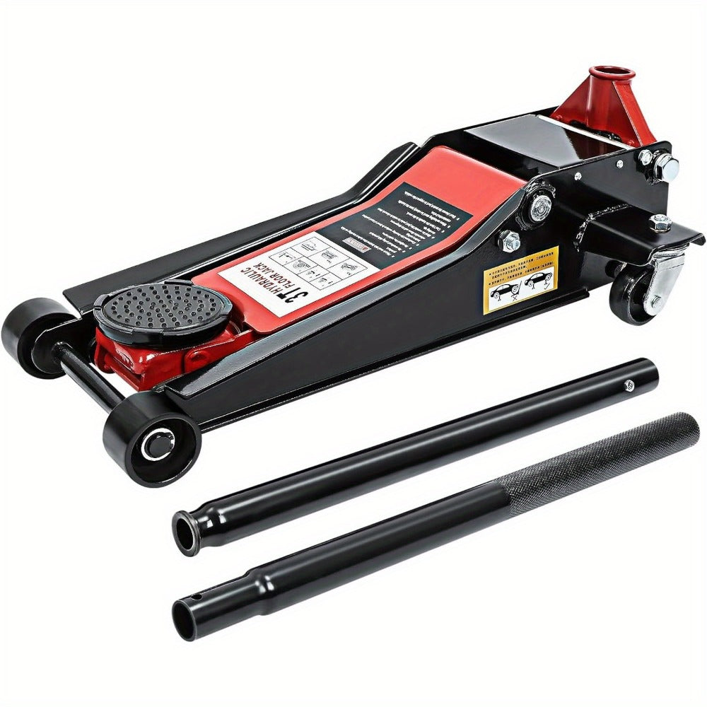 3 Tonne Low Profile Hydraulic Trolley Jack – Heavy Duty Steel Floor Car Jack for Cars & Light Vans, Garage Workshop Lifting Equipment