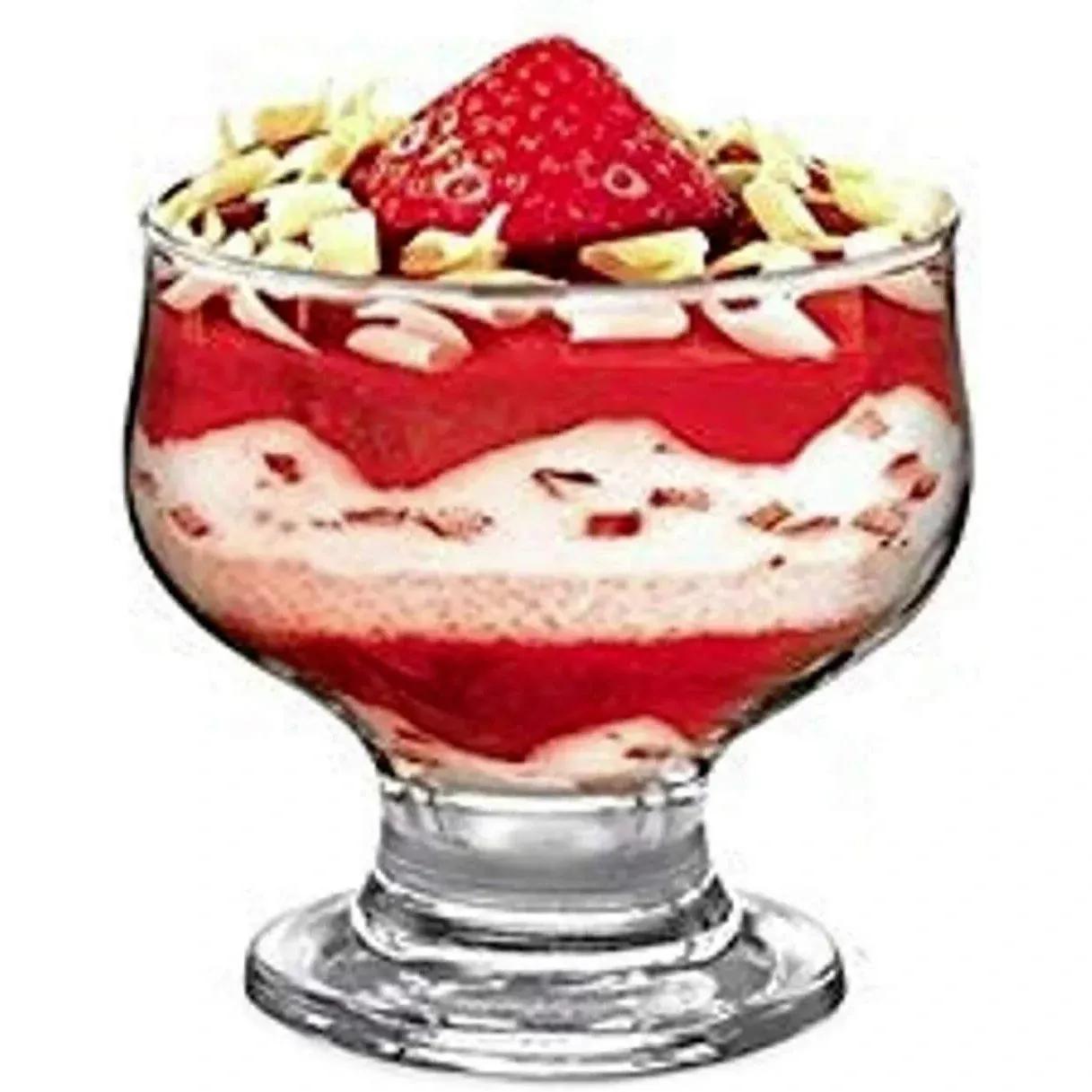 Glass Dessert Bowls Sundae Ice Cream Set of 6 Short Stemmed Tulip Prawn Cocktail Glasses Fruit Salads Pudding Dishes Footed Dessert Sundae Cocktail Bowls