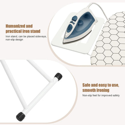 Ironing Boards Adjustable Heights Cotton Cover with Iron Rest TopIron Board Universal Extra Wide Lightweight Iron Board Rack