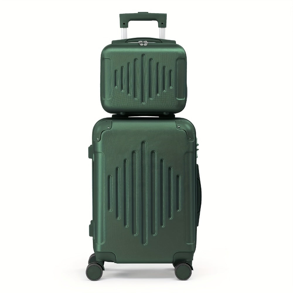 2-Piece Hard Shell Spinner Suitcase Set 20" & 12" – Lightweight Portable Travel Luggage with 360° Spinner Wheels, Cabin & Personal Item Size | Free UK Delivery