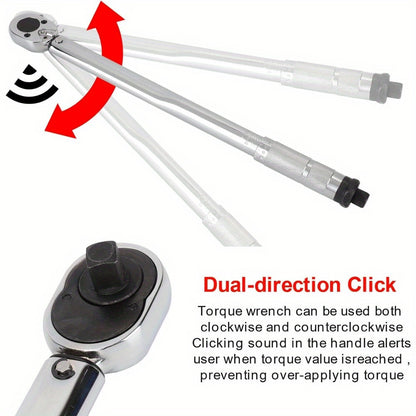 1/2-Inch Drive Torque Wrench Set, 28-210 Nm Dual-Direction Adjustable, Precision Tool for Automotive and Mechanical Use