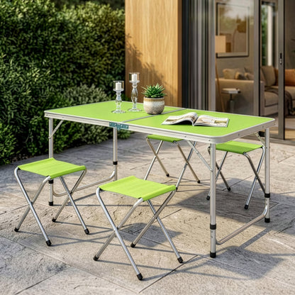 1 Set Portable Bars 5pcs Outdoor Dining Set Table and 4 Stools Set Camping Fishing Picnic Table Foldable Chair Set