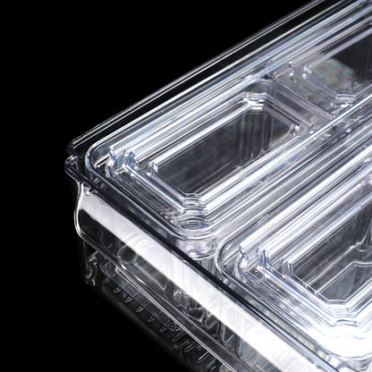 10pcs Stackable Kitchen Storage Box Set, Fruit Vegetable Snack Fresh-Keeping Containers with Lids, Transparent Plastic Organizer Boxes (Large: 30*30*9.8cm, Medium: 26.5*9*8.5cm, Small: 12.3*7.5*7cm)