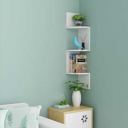 Three-Tier Rustic Corner Wall Shelf with Curved Platforms - product detail 20