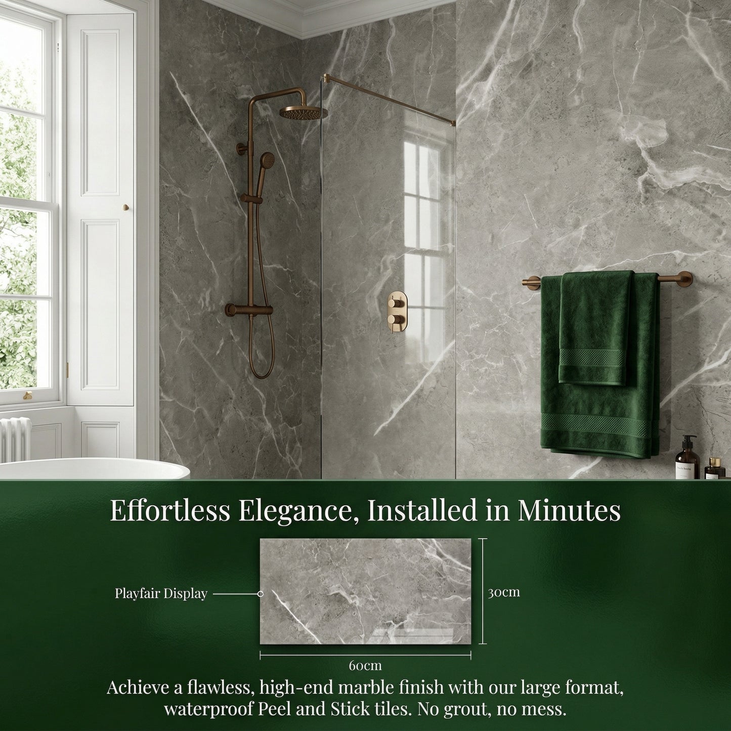 Luxury Marble Pattern Peel and Stick Wall Tiles, Self-Adhesive Backsplash Tiles for Kitchen & Living Room, Waterproof Oil-proof Wall Stickers, Easy to Install Wall Decor, 10/20/30/40pcs