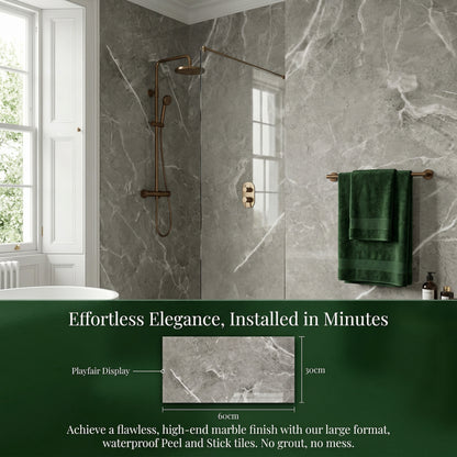 Luxury Marble Pattern Peel and Stick Wall Tiles, Self-Adhesive Backsplash Tiles for Kitchen & Living Room, Waterproof Oil-proof Wall Stickers, Easy to Install Wall Decor, 10/20/30/40pcs