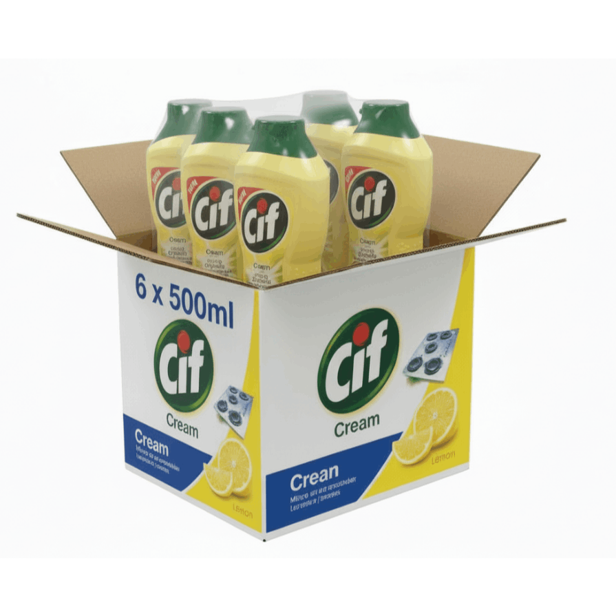 Cif Lemon Cream Cleaner multipurpose surface cleaner with | Multi-Pack Bundle 6 x 500ml