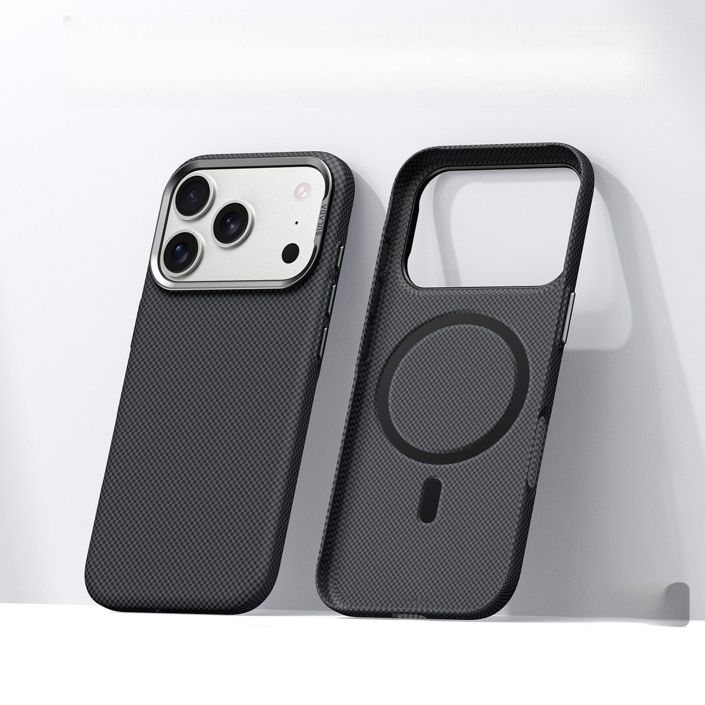 Phone Case: New Magnetic Ultra-thin Kevlar Phone Case Compatible with iPhone 17 Pro Max Fine Grid Pattern Anti-drop Lens Protection Protective Cover