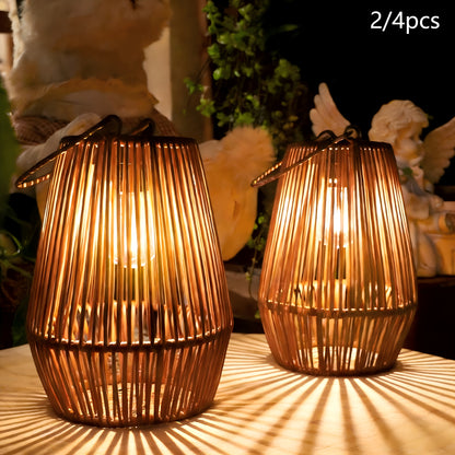 Solar Lantern, Outdoor Solar Woven Lantern Hanging Decoration, Persian Mia Style, Suitable for Garden, Patio, Deck, Porch, Trees, Lawn, Pathway Decoration, 1/2/4pcs