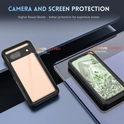 For Google Pixel 7 8 Pro 7A 8A - IP68 Waterproof Case 360° Full Body Case Shockproof Dustproof Drop-proof Built-in Screen Protector Phone Case