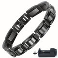Black Stainless Steel Link Bracelet with Sizing Tool - product view 1