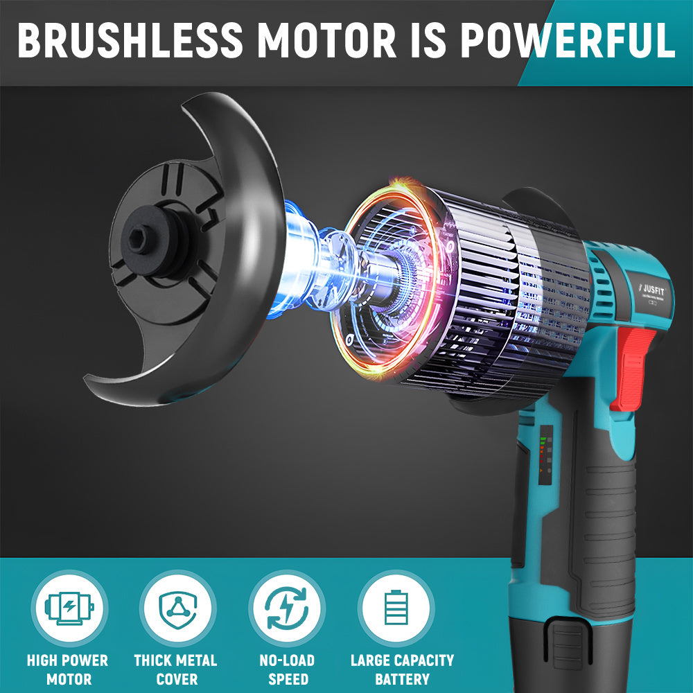 Powerful Cordless Angle Grinder - 2 Batteries, Battery Rechargeable, home DIY wood and metal grinding and polishing, Electric Multifunctional Polishing Grinding Machine, Mini Cordless Tool, Rust Removal, Ideal for Birthday Gift Automobile (Warning for Mul