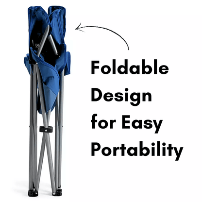 1pc Portable Fishing Chair Foldable Outdoor Chairs Camp Seat with Portable Carrier Bag & Net Mesh Cup Holder, Lightweight Easy Clean Seating for Beach, Camping, Hiking, Parties, Barbecue, Garden, 85x50cm Blue 1 Pack