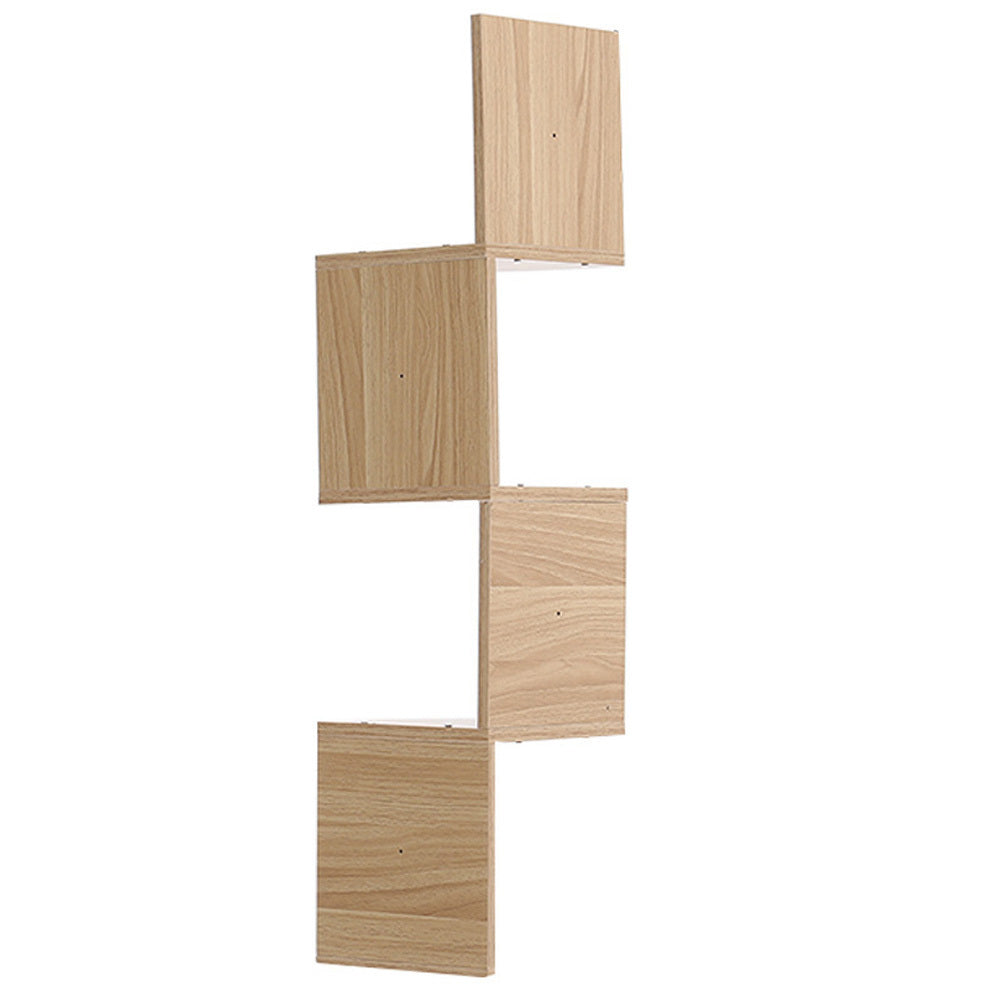 Three-Tier Rustic Corner Wall Shelf with Curved Platforms - product detail 17
