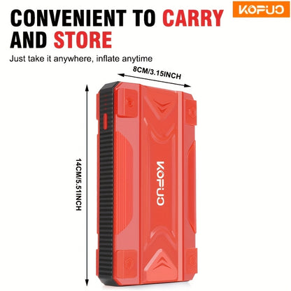 KOPUO Car Battery Jump Starter Portable 3000A: Supports 1.32gal Gas/1.06gal Diesel, with Safe Jumper Cables+Fast Charge+LED Light/SOS, Essential for Camping Trips/Long-Distance Road Trips/Vehicle Breakdowns