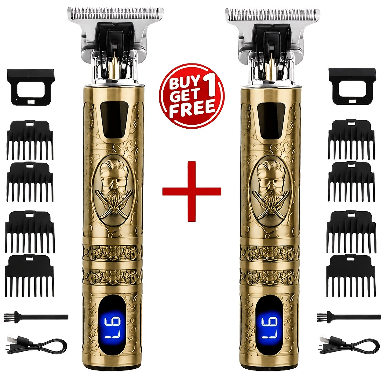 1/2pcs - Professional Cordless Men's Electric Shaver, Hair Clipper, Beard Trimmer, Set - USB Rechargeable, Precision Cutting, Durable Lithium Battery, Hair/beard Trimmer Set with Accessory Limit Comb, Suitable for All Styling Needs