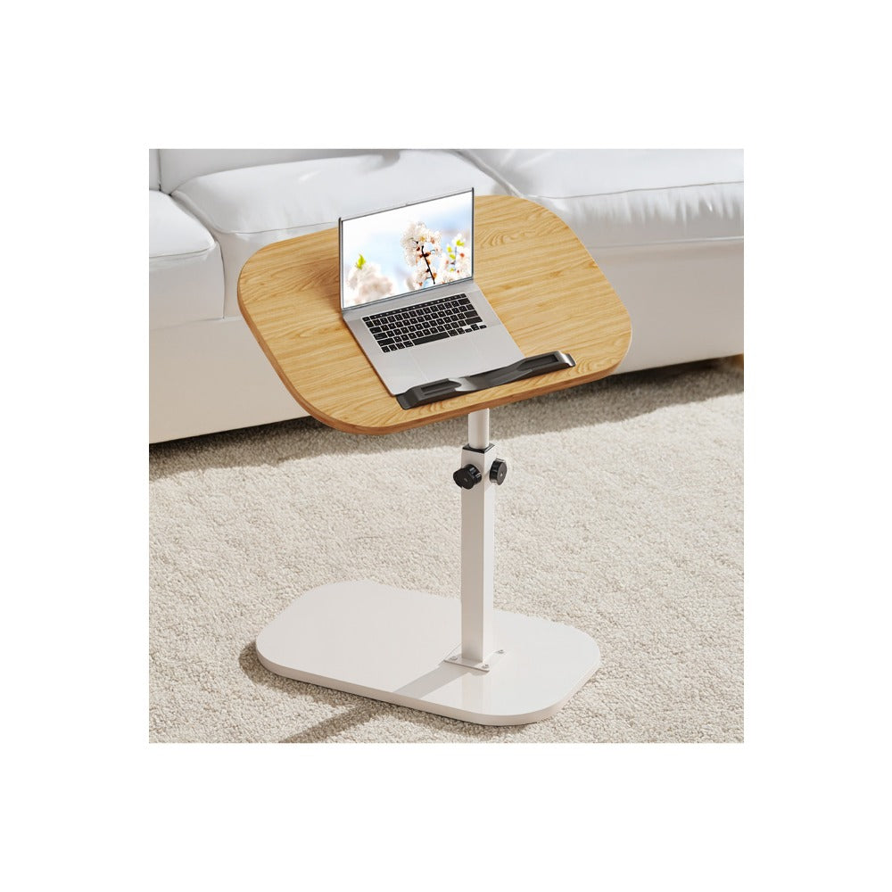 1 Piece Adjustable Bedroom Book and Computer Storage Table, Rotating Living Room Snack and Drink Shelves, Adjustable Height Shelf, Rotatable Bedroom Office Computer Shelf, Living Room Book Storage Shelf, Home Office Desk, Laptop Table, C-Shaped Bedroom Be