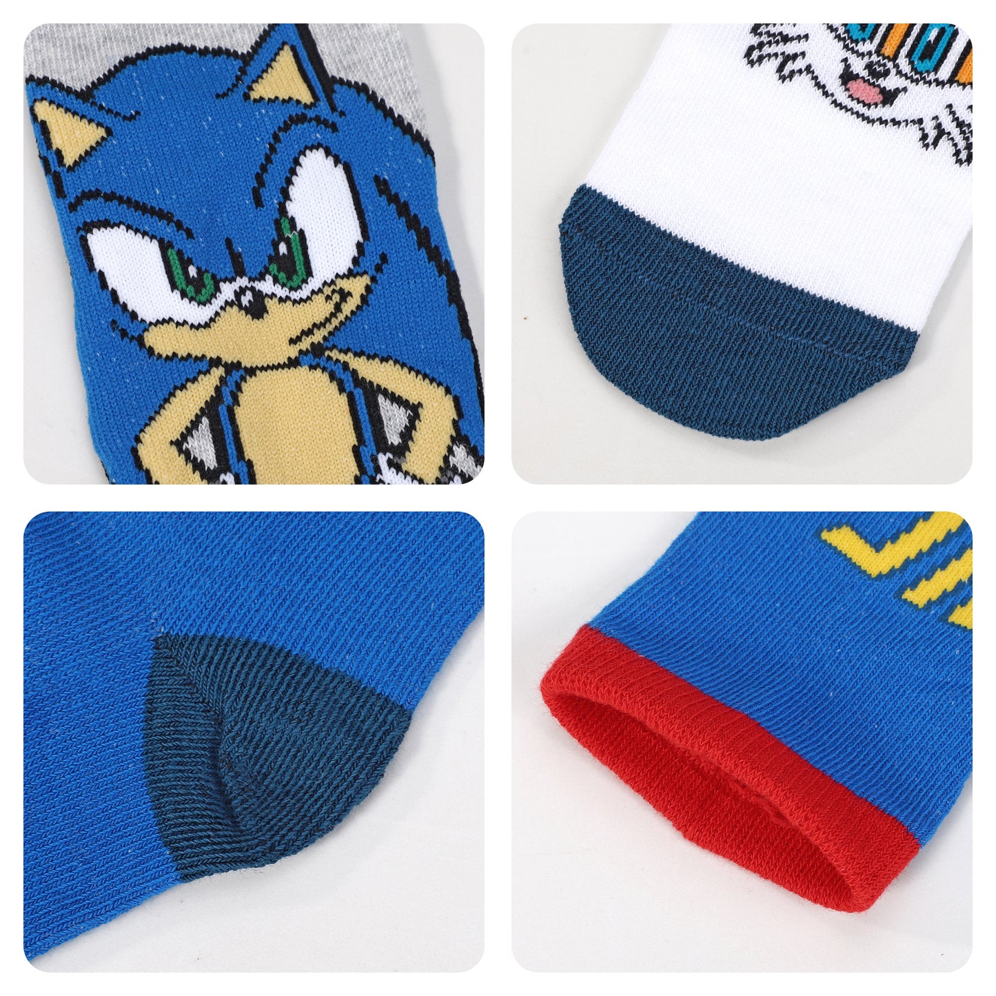 Sonic the Hedgehog 4 Pair Ankle Cotton Socks for Kids - Ideal Kids Children Gift - Packed in Round Money Piggy Bank Plastic Cylinder